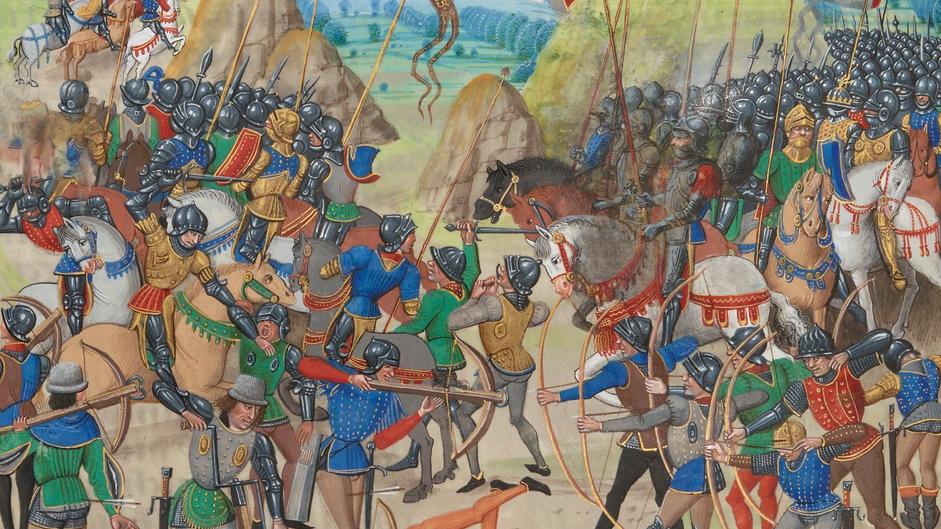 Battle of Crécy between the English and French in the Hundred Years' War