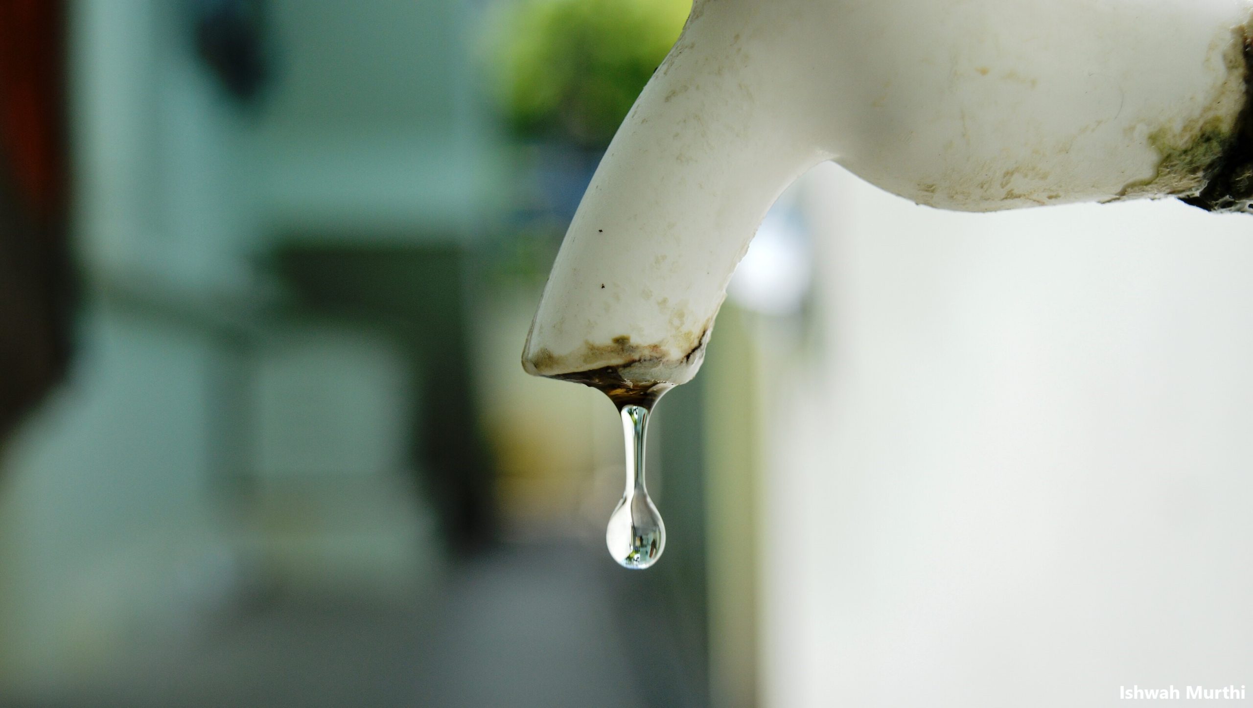 Water droplet on tap