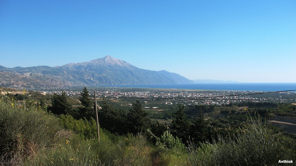 A view of Mount Aqraa - in summer 2008 on the Syrian-Turkish border, and Mediterranean Sea.